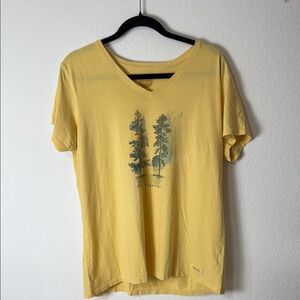 Life is Good Men's XL Yellow Graphic T-Shirt. “Come Together”. Trees.100% Cotton
